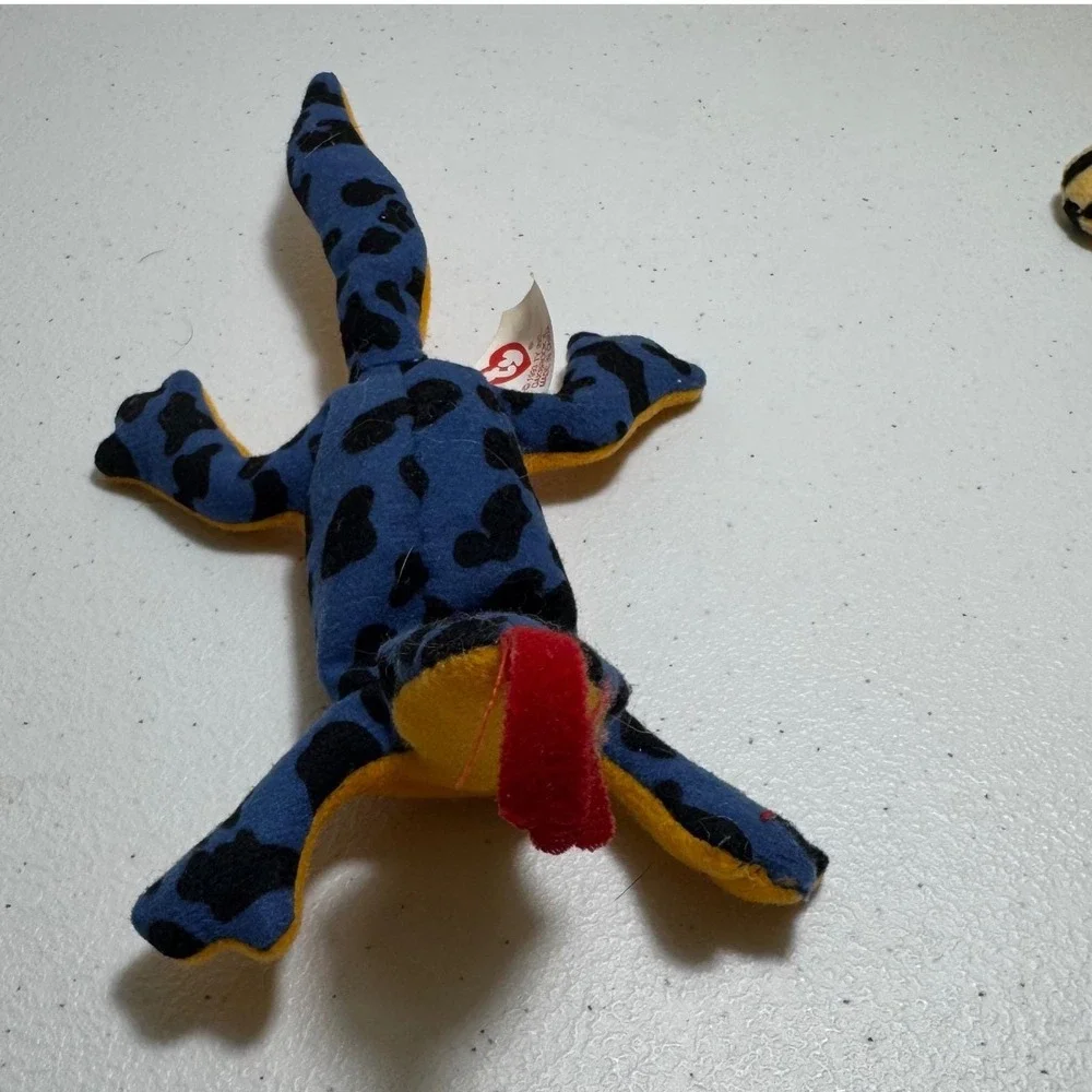 8*Beanie Babies Plush Toys Dragon Lizard‎ Tiger Duck Ant BearBeanie Lot VTG 90s